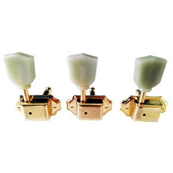 1Set Gold Deluxe Guitar Tuning Pegs Guitar Parts & Accessories Tuners Green Button For Guitar Keys Machine Heads