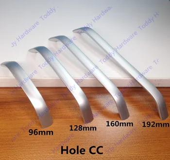 5pcs Hole Pitch 96/128/160/192mm Space aluminum handle Kitchen Furniture pulls wardrobe handle drawer handle