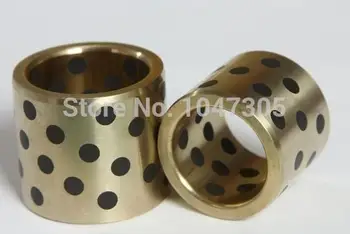 JDB 304060 oilless impregnated graphite brass bushing straight copper type, solid self lubricant Embedded bronze Bearing bush