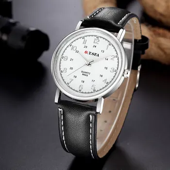 Luxury O.T.SEA Brand Fashion Leather Watch Men Sports Quartz Analog Wristwatches Casual Cool Watch W043-1