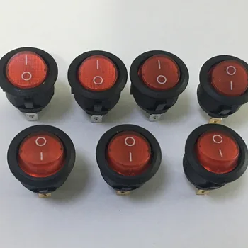 1pc J196 Red Round Toggle Switch with Light on it Two Files Three Lead Foot DIY Circuit Making Russia