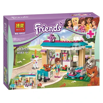 2016 New Bela 10537 203Pcs Friends Vet Clinic Model Building Blocks Kits Girls Bricks Set Toys For Children Lepin