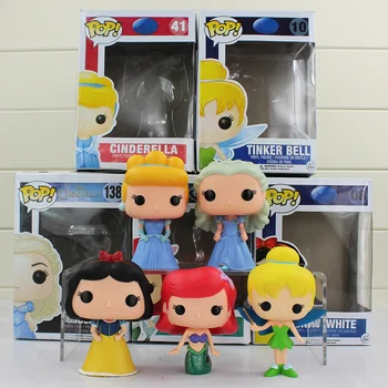 FUNKO POP Cinderella Snow White Ariel Tinker Bell PVC Action Figures Dolls Children Christmas Gift 10cm