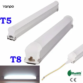 1X 5X 10X 20X Wholesale 6W 24 LEDs T5 T8 LED Tube Light Bulb SMD 2835 Cool White Work Lamp 1FT