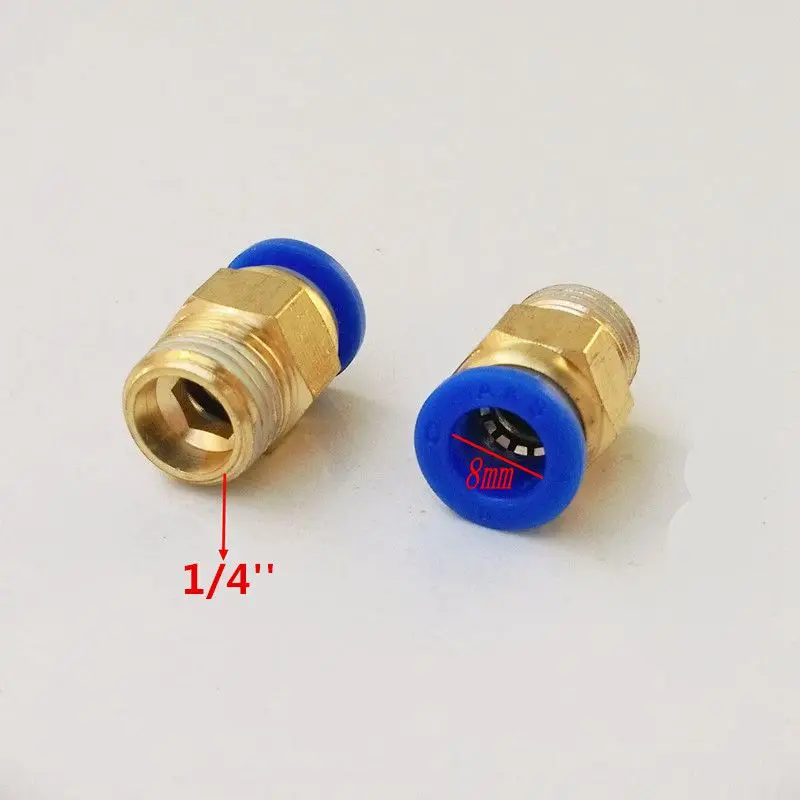 20pcs/lot 8mm Tube 1/4'' Thread Pneumatic Fitting Quick Joint Connector PC8-2