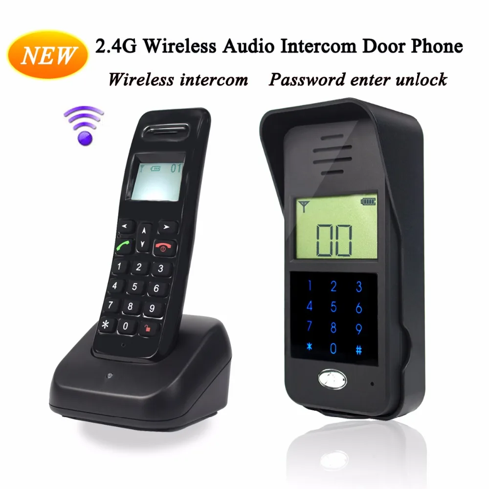 Wireless Audio Intercom Remote Unlock 2.4GHz Full-duplex intercom Digital Audio Intercom Video Door Phone F1652A