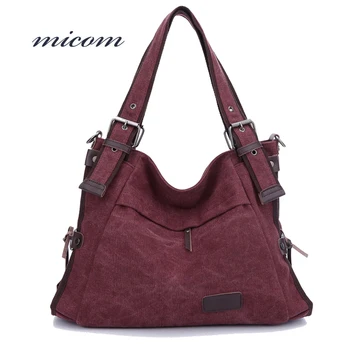 Micom 2017 Fashion Work Place Women's Canvas Tote Shoulder Bags with Micom Zipper Pouch