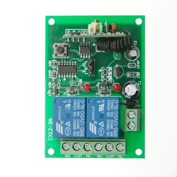 NEW DC12V 2CH RF Remote Control Switch System teleswitch 12X Transmitter + 1 X Receiver 2ch relay smart home z-wave 315/433 MHZ