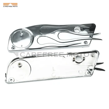 1 Pair Chrome Flame Motorcycle Saddlebag Latch Cover Case for Harley Touring FLHT FLHX 1993-2013
