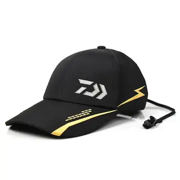 2017 brand Daiwa caps outdoor waterproof quick-drying summer sunscreen fishing baseball hat men's 2 color - black and red