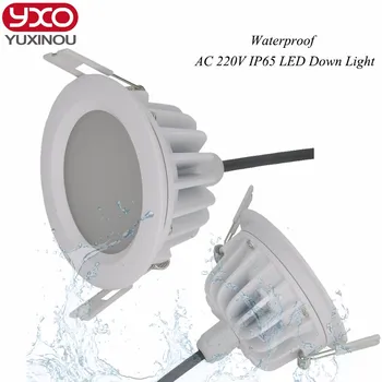 4pcs Driverless 5w 7w 9w 12w 15w 18w 20w 30w LED Downlight AC 110V 220V IP65 Waterproof Bathroom Dimmable LED Ceiling Spot Light