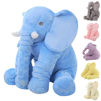 60cm Height Large Plush Elephant Doll Toy Soft Kids Sleeping Back Cushion Cute Stuffed Elephant Baby Accompany Doll 6 Colors