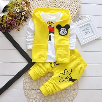 3Pieces 0-2Years baby clothing set cotton baby boy clothes cartoon infant girls outfits minnie toddler kids sport suit