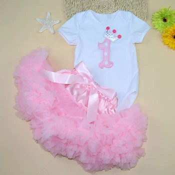 Infant Clothing Sets Baby Girl 2017 cute Pink Short Sleeve Bodysuit+TUTU Skirt 2pcs Newborn 0-2years old Baby Skirt Clothing set