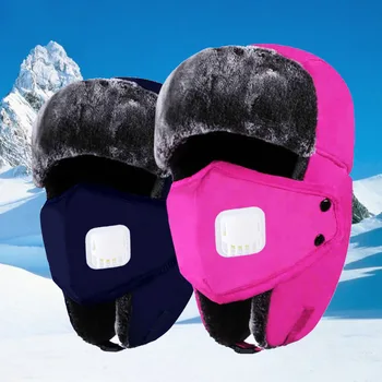 2016 New ski Face Mask Winter fur hats Windproof Thick warm winter snow women cap men's cycling hat winter balaclava