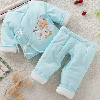 Thick winter suit thermal underwear for newborn babies cotton Boys and girls pajamas Baby's Sets