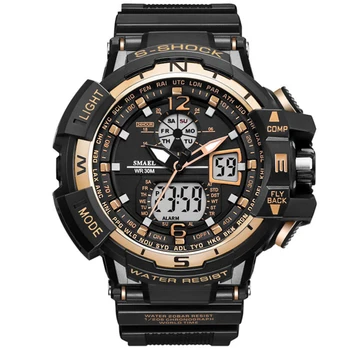 Super Cool Gold Sport Watch Men G Style Clock Male LED Analog Quartz Wrist Watches Men's Top Brand Luxury Digital-watch S Shock
