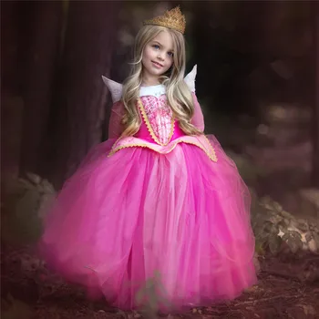 Princess Girl Elsa Dress Sleeping Beauty Halloween Costume For Kids Children Clothing Girl Aurora Fancy Dress Ball Party Wear