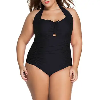 Brand New Black Bikini Woman Plus Size XXXXL Summer Swimsuit High Waist Monokini Swimwear Beach Wear Lady Body Suit