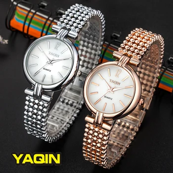 2017 new fashion luxury brands YAQIN quartz watch stainless steel bracelet watch business casual ladies watches relogio feminino