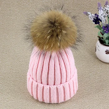 Pro Raccoon Dog Fur Ball Floss Hat Women Casual Cap Winter Autumn Multi-Colors Pink White Hat Gray Skullies Beanies Street Hat
