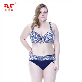 PNT036 Design Summer Bikini 2017 Plus Size Women Adjustable Waist Circumference Biquinis Top Quality Belt Cashew Print Swimwear