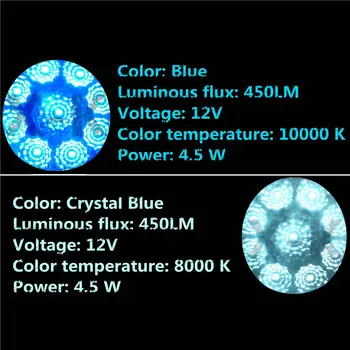 For FORD MONDEO 2007-2013 Car Styling Led Fog Lamps 12V Fog Lights Blue Crystal Blue