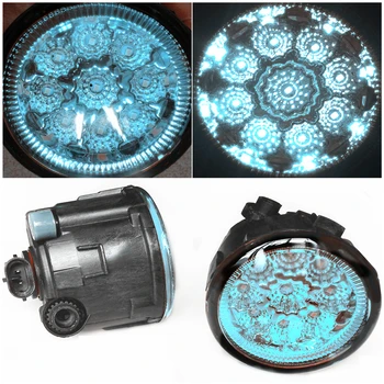 For NISSAN Note E11 MPV 2006- Car-Styling Led Light-Emitting Diodes DRL Fog Lamps Blue Glass