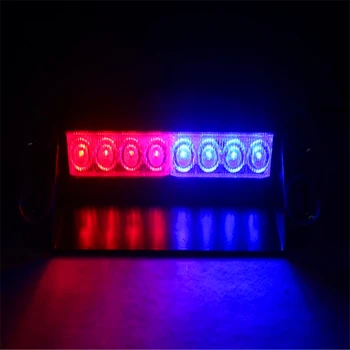 Car Police Fire Emergency Strobe Flash Warning Light 12V 8 Led Flashing Lights Red Blue White Green Amber