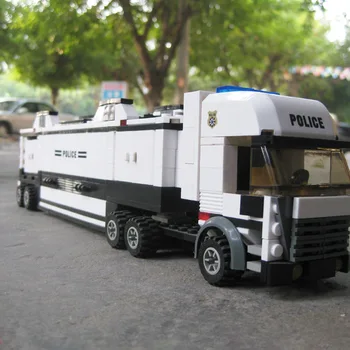 Model building kit compatible with lego city Police Station Truck 3D blocks Educational model building toy hobbies for children