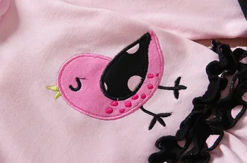 Spring Fall Baby Girl Clothing set Bird Embroidery Long Sleeve T Shirt + Dot Pants toddler girl clothing 9-24 christmas suit