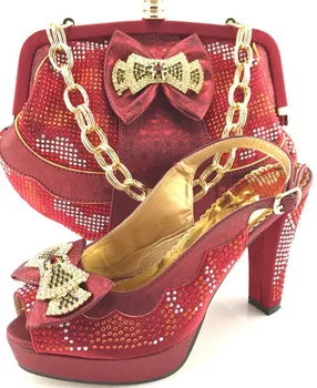 Italian Shoes With Matching Bags Italian Peach High Heels Shoes Matching Shoes and Bags for Party Shoe and Bag Set ME6608
