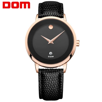 DOM Men mens watches top brand luxury waterproof quartz leather style watch reloj mujer marcas famosas