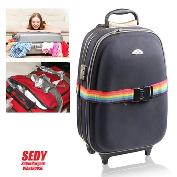 4PC Password Lock Adjustable Nylon Travel Luggage Straps Belt Protective Travel Accessories Suitcase Packing Belt