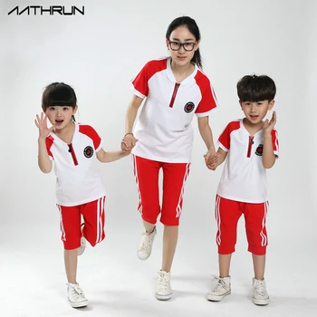 2017 Mommy and me family matching mother daughter Sport Suit clothes Casual mom and daughter Kids Clothes parent child outfits