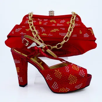 Italian Shoes With Matching Bag For Flower Italy Shoes And Bag For Evening CP63009 Fuchsia Color!!
