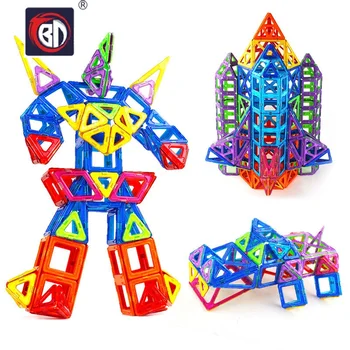 168PCS with FREE GIFT Magnetic building block 3D Building Blocks Kids Toys Educational magnetic block