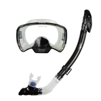 Snorkeling set silicone mask +silicone black snorkel full face diving equipment MS-27232