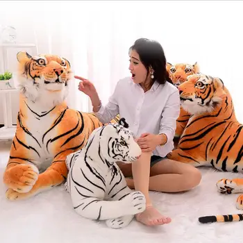 3D Simulation Tiger Plush Toys Sitting Tiger Soft Toys White / Black Tiger Stuffed Animal For Children Birthday Gift