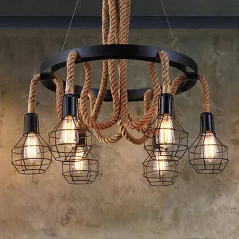 6 Lights Vintage Loft Edison Pendant Light Industrial Retro Droplight Hanglamp Fixtures For Home Lighting Bar Lamparas Colgantes