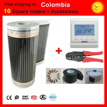 To Colombia,10 Square meter under-floor Heating film, far infrared heating film max surface temperature 73degree