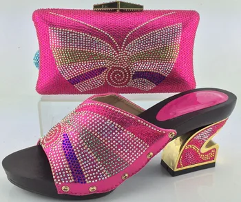 Purple NME3325 New Fashion Italian Shoes And Bag Set Italy Ladies Open Toe Heels African Shoes And Bag Set For Party