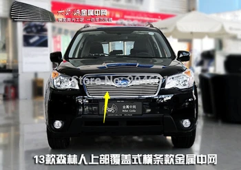 Stainless steel Front Grille Around Trim Racing Grills Trim upper For 2013 14 15 SUBARU Forester 1pcs/set
