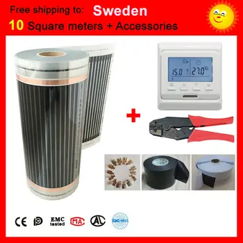 To Sweden,10 Square meter CE certified electric Heating film, underfloor heating film AC220V +-10V