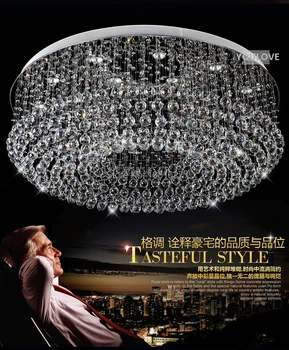 European Round Crystal Chandeliers Lights Fixture Modern Big Luxury Crystal Droplight Home Indoor Parlour Club Hotel Lighting