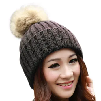 Promotions New Women's Cotton Warm Beanie Cap Winter Autumn Women Knitted Hats Beanies 12
