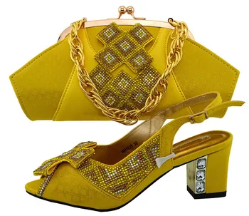 New Fashion African Shoes And Bag Set For Party Italian Style High Heels Women Pumps Shoes With Matching Bag Set MM1025