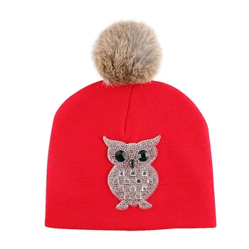 Wholesale baby novelty beanies hats 0-2 year old boy girl lovely OWL design winter hat thermal outdoor children kids brand gorro