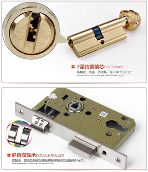 Wholesale European Classical locks With keys Bedroom door locks With handles Wooden door lock Golden door knobs