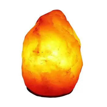 Himalayan Salt Lamp Natural Mineral Rock Light With Neem Wood Base + Plug + Switch + 3W Lamp For Air Purification Therapy